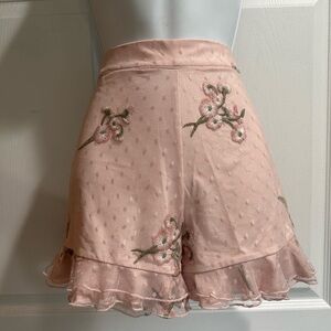 Majorelle women’s Floral Pink Ruffle Shorts